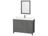 Wyndham Collection Sheffield 48" Dark Gray Vanity with 24" Mirror