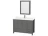 Wyndham Collection Sheffield 48" Dark Gray Vanity with Medicine Cabinet