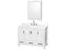 Wyndham Collection Sheffield 48" White Vanity with Medicine Cabinet