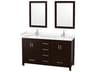 Wyndham Collection Sheffield 60" Espresso Vanity with 24" Mirror
