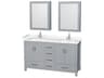 Wyndham Collection Sheffield 60" Gray Vanity with Medicine Cabinet