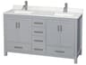 Wyndham Collection Sheffield 60" Gray Vanity