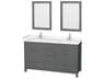Wyndham Collection Sheffield 60" Dark Gray Vanity with 24" Mirror