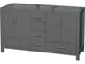 Wyndham Collection Sheffield 59" Dark Gray Vanity
