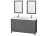 Wyndham Collection Sheffield 60" Dark Gray Vanity with 24" Mirror