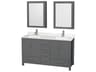 Wyndham Collection Sheffield 60" Dark Gray Vanity with Medicine Cabinet
