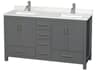 Wyndham Collection Sheffield 60" Dark Gray Vanity