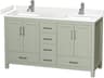 Wyndham Collection Sheffield 60" Light Green Vanity