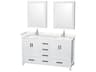Wyndham Collection Sheffield 60" White Vanity with Medicine Cabinet