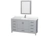 Wyndham Collection Sheffield 60" Gray Vanity with Medicine Cabinet