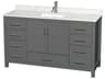 Wyndham Collection Sheffield 60" Dark Gray Vanity