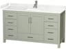 Wyndham Collection Sheffield 60" Light Green Vanity