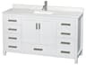 Wyndham Collection Sheffield 60" White Vanity