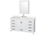 Wyndham Collection Sheffield 60" White Vanity with Medicine Cabinet