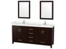Wyndham Collection Sheffield 72" Espresso Vanity with 24" Mirror