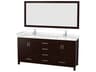 Wyndham Collection Sheffield 72" Espresso Vanity with 70" Mirror