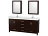 Wyndham Collection Sheffield 72" Espresso Vanity with Medicine Cabinet
