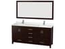 Wyndham Collection Sheffield 72" Espresso Vanity with 70" Mirror
