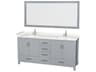 Wyndham Collection Sheffield 72" Gray Vanity with 70" Mirror