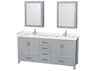 Wyndham Collection Sheffield 72" Gray Vanity with Medicine Cabinet