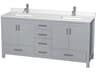 Wyndham Collection Sheffield 72" Gray Vanity