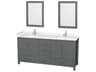 Wyndham Collection Sheffield 72" Dark Gray Vanity with 24" Mirror