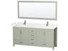 Wyndham Collection Sheffield 72" Light Green Vanity with 70" Mirror