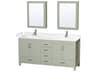 Wyndham Collection Sheffield 72" Light Green Vanity with Medicine Cabinet