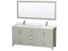 Wyndham Collection Sheffield 72" Light Green Vanity with 70" Mirror