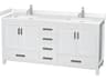 Wyndham Collection Sheffield 72" White Vanity