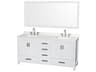 Wyndham Collection Sheffield 72" White Vanity with 70" Mirror