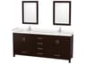 Wyndham Collection Sheffield 80" Espresso Vanity with 24" Mirror
