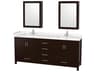 Wyndham Collection Sheffield 80" Espresso Vanity with Medicine Cabinet