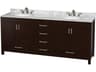 Wyndham Collection Sheffield 80" Espresso Vanity