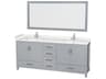 Wyndham Collection Sheffield 80" Gray Vanity with 70" Mirror