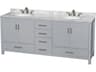 Wyndham Collection Sheffield 80" Gray Vanity