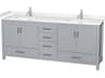 Wyndham Collection Sheffield 80" Gray Vanity