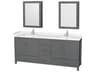 Wyndham Collection Sheffield 80" Dark Gray Vanity with Medicine Cabinet