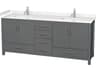 Wyndham Collection Sheffield 80" Dark Gray Vanity