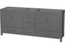 Wyndham Collection Sheffield 79" Dark Gray Vanity with 24" Mirror