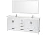 Wyndham Collection Sheffield 80" White Vanity with 70" Mirror