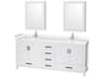 Wyndham Collection Sheffield 80" White Vanity with Medicine Cabinet