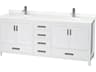 Wyndham Collection Sheffield 80" White Vanity