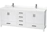 Wyndham Collection Sheffield 80" White Vanity