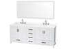 Wyndham Collection Sheffield 80" White Vanity with 70" Mirror
