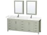 Wyndham Collection Sheffield 84" Light Green Vanity with Medicine Cabinet