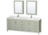 Wyndham Collection Sheffield 84" Light Green Vanity with Medicine Cabinet