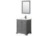 Wyndham Collection Deborah 30" Dark Gray Vanity with 24" Mirror
