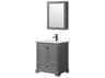 Wyndham Collection Deborah 30" Dark Gray Vanity with Medicine Cabinet