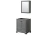 Wyndham Collection Deborah 29" Dark Gray Vanity with Medicine Cabinet